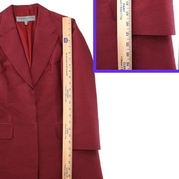 Morgane Le Fay Suit 2 PC Set Long Jacket Pants Silk Cotton Statement Piece 8 - Picture 11 of 16